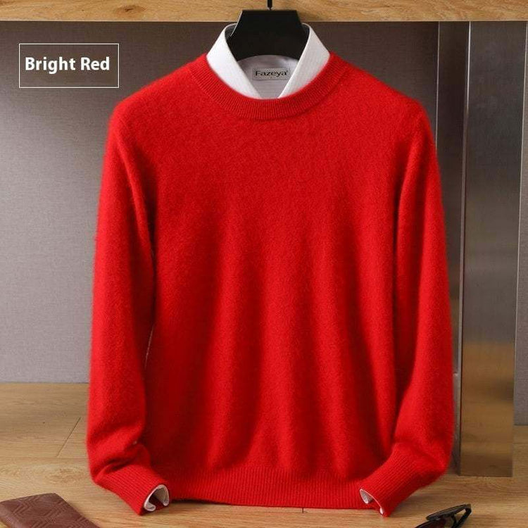 Casual autumn knit sweater with head cover