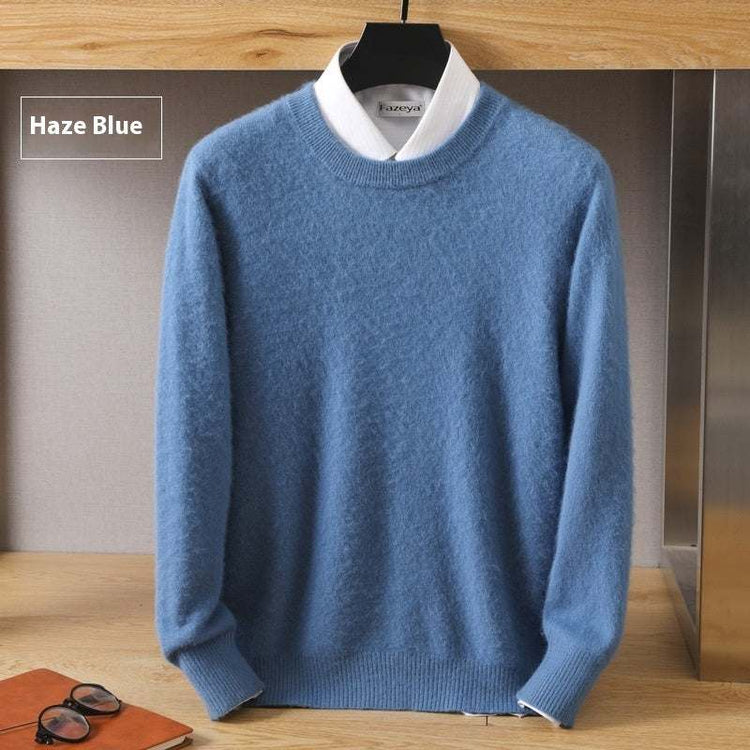 Thermal Head Cover Knit A Sweater in light blue