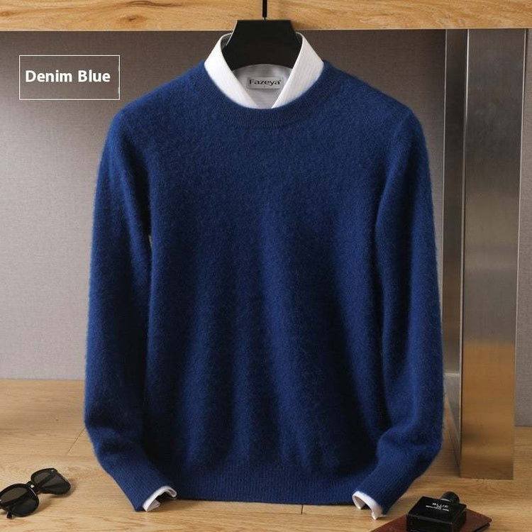 Thermal Head Cover Knit A Sweater in blue