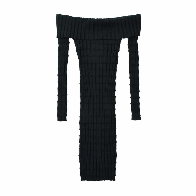 Stylish Cold-Shoulder Bodycon Knitted Dress for everyday wear