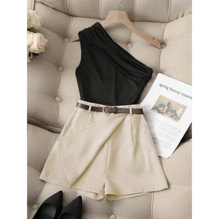 Everyday Wear Fashionable All-Match Commuter High Elastic Black Shorts