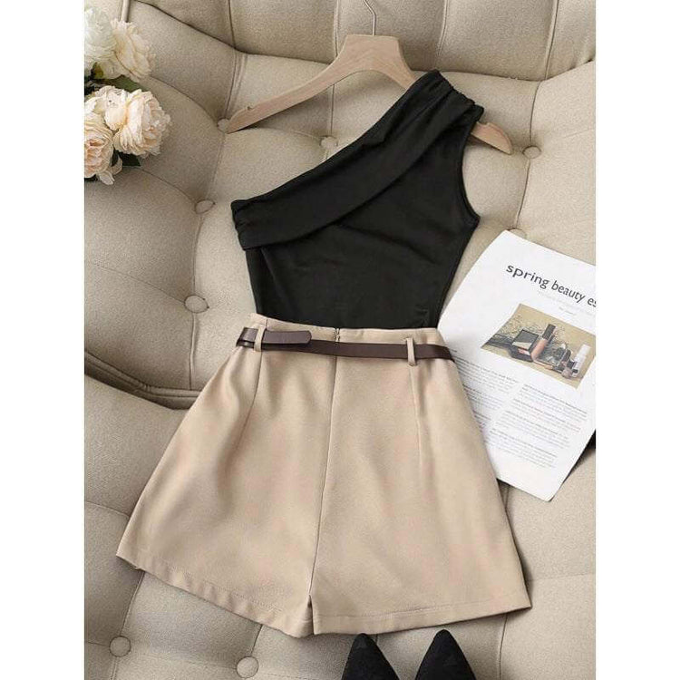 Trendy Fashionable All-Match Commuter High Elastic Black Shorts for Women