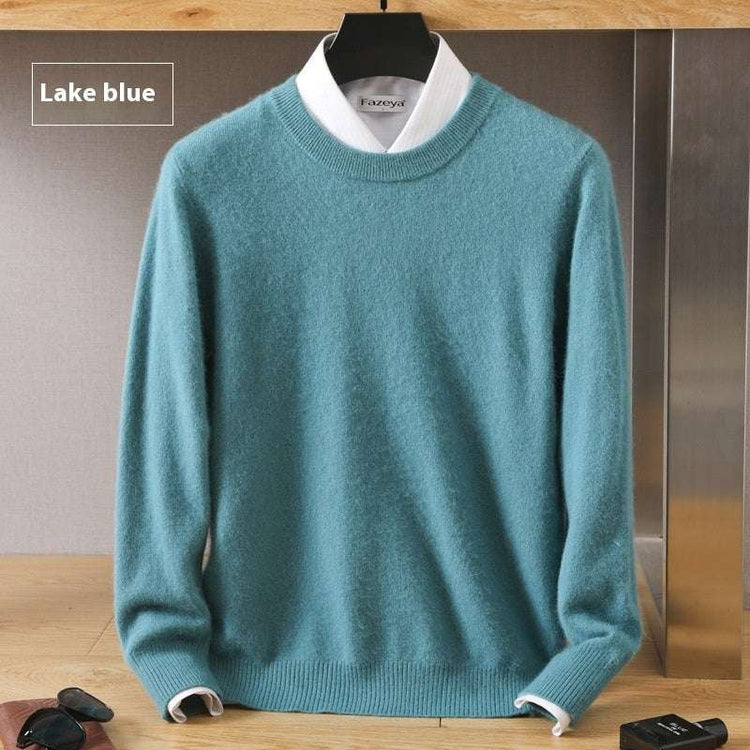 Thermal Head Cover Knit A Sweater in turquoise