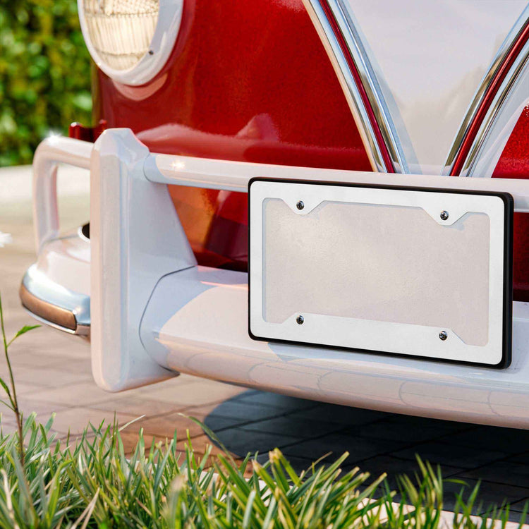 Metal license plate frame