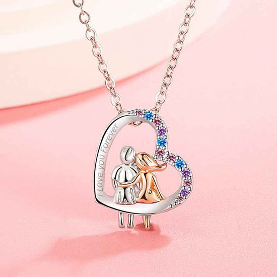 Heart-shaped Rhinestone Couple Necklace for Valentine&
