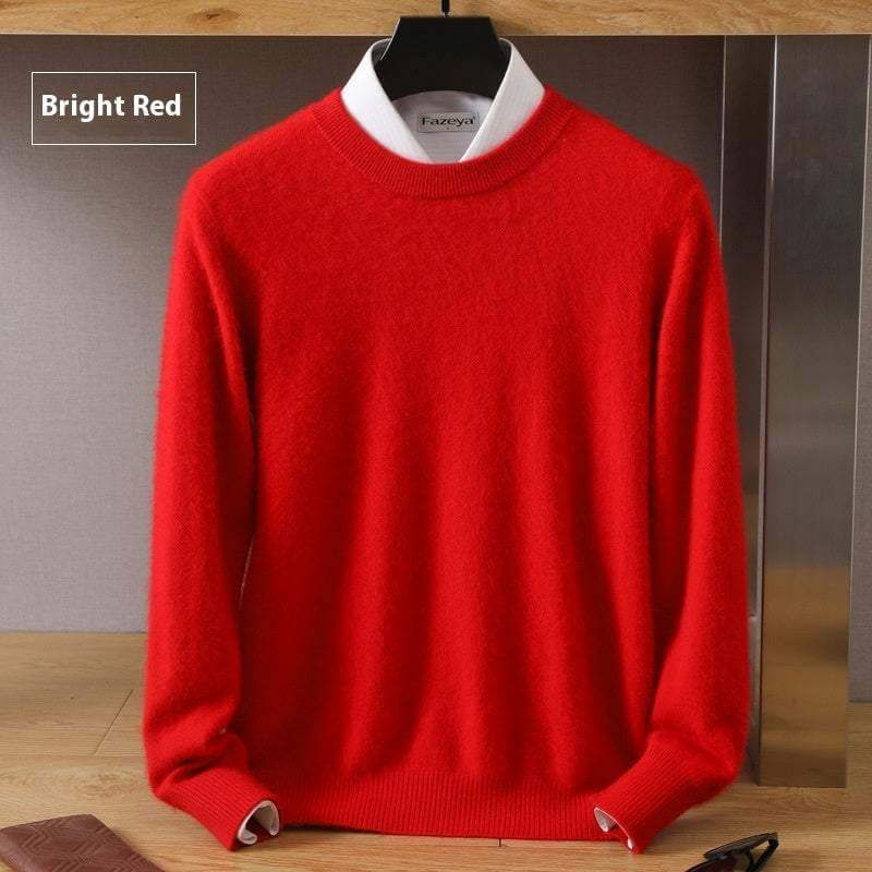 Casual autumn knit sweater with head cover