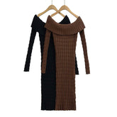 Elegant Cold-Shoulder Bodycon Knitted Dress for casual wear