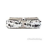 Marc Jacobs The Mini J Marc Shoulder Cream Sequined Bag, a stylish mini sequined shoulder bag with inner zip pocket and slip pocket.