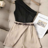 Fashionable All-Match Commuter High Elastic Black Shorts – Perfect for Daily Outfits