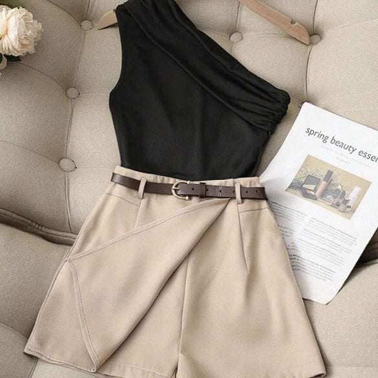 Fashionable All-Match Commuter High Elastic Black Shorts – Perfect for Daily Outfits