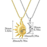 18K Golden Magnetic Sun Star Couple Pendant Necklace Valentine&