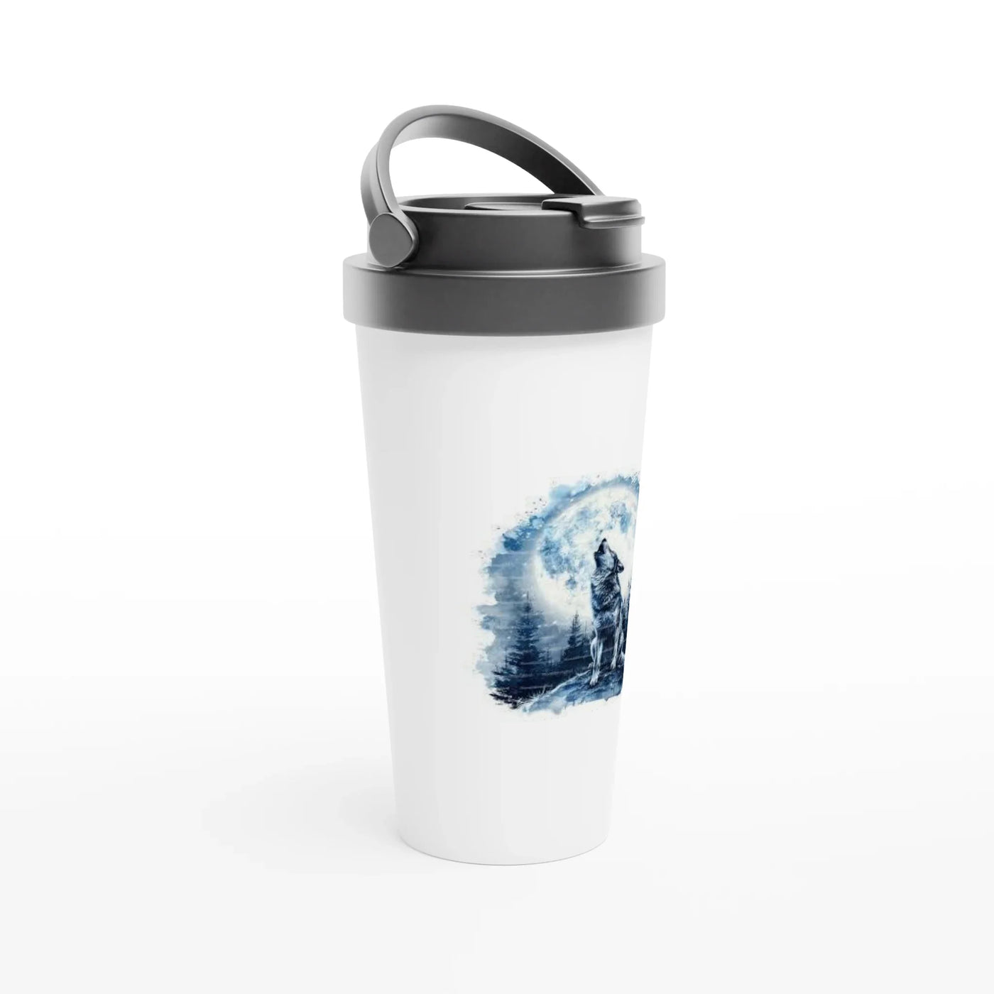 White 15oz Stainless Steel Travel Mug