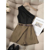 Fashionable All-Match Commuter High Elastic Black Shorts – Comfortable Daily Wear