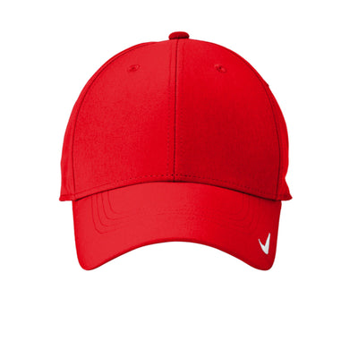 Red Nike Ball Cap with embroidered white swoosh logo and mid-profile design