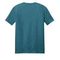 Back view of vintage flag tee shirt in teal color, made with cotton and poly blend fabric.