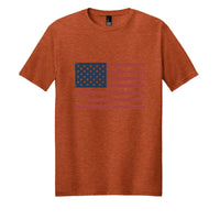 Deep Orange Heather - DM108 - FRONT vintage flag tee shirt