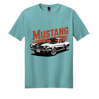 Heathered Eucalyptus Blue - DM108 - FRONT mustang classic t-shirt