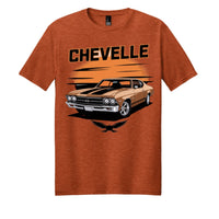 Deep Orange Heather - DM108 - FRONT perfect blend tee shirt