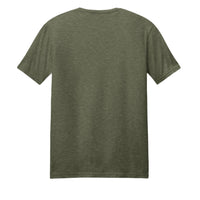 Back view of a green Corvette t-shirt made of 60% combed ring spun cotton and 40% poly.