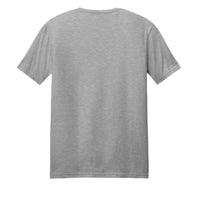 Back view of the perfect blend cotton poly tee in Light Heather Grey.