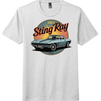 District Perfect Tri Tee featuring a vintage 1963 Sting Ray graphic on a gray shirt.