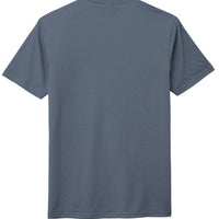 Back view of District DM130 Perfect Tri Tee in blue color, perfect for casual wear.