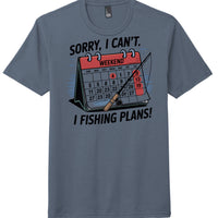Navy weekend plans t-shirt featuring a calendar and fishing rod design, perfect for outdoor lovers.