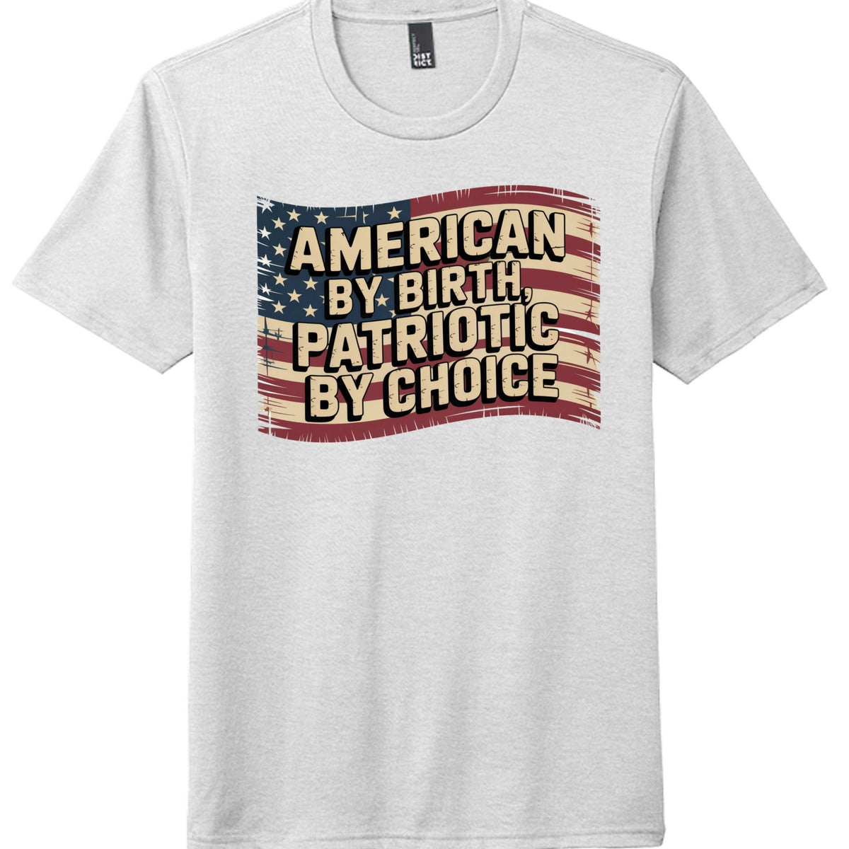 White - DM130 - FRONT patriotic tri blend t-shirt